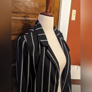 Striped Open Front Blazer